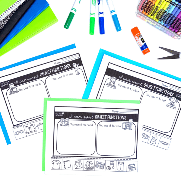 Object Functions Teaching Kit Activities For Speech Therapy Includes Boom Deck Itty Bitty Speech