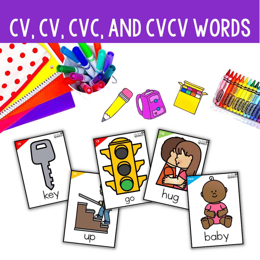 Word Shape Cards For Speech Therapy And Apraxia CV VC CVC CVCV 