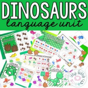 Dinosaurs Preschool Language Unit for Speech Therapy (+ BOOM Cards)