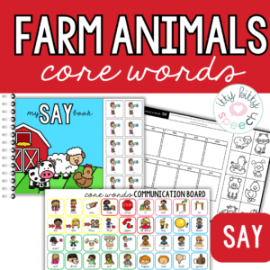 Farm Animals Core Words Vocabulary Activities for Speech Therapy