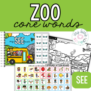 Zoo Animals Core Word Vocabulary Activities for Speech Therapy and Special Ed