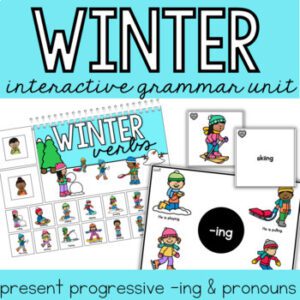 Winter Interactive Grammar Activities for Speech Therapy (present progressive)